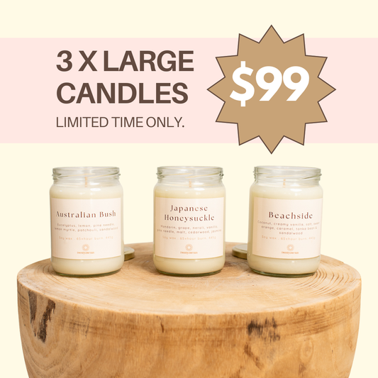 3 Large Candles $99