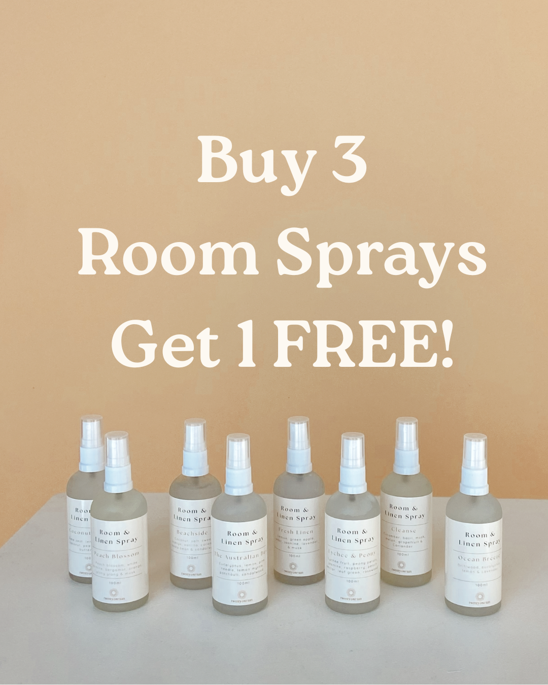 Buy 3 Room Sprays, Get 1 FREE