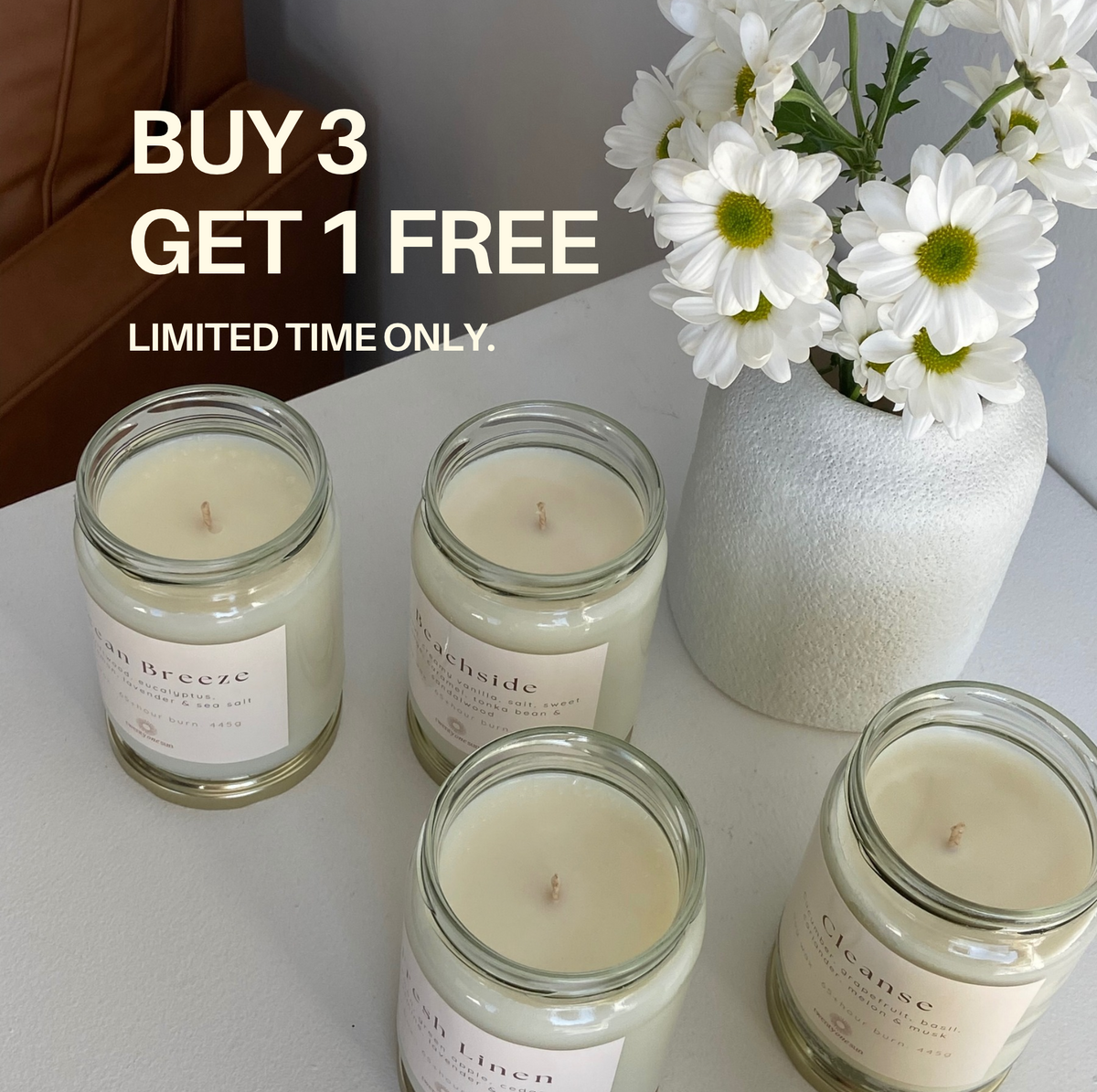 Buy 3 Candles, Get 1 FREE